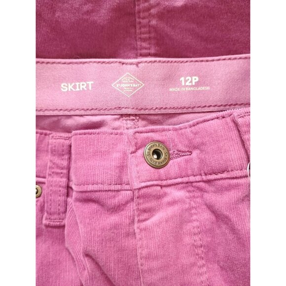 St Johns Bay Womens Bordeaux Rose Pink Corduroy Midi Skirt 12P - Picture 5 of 12